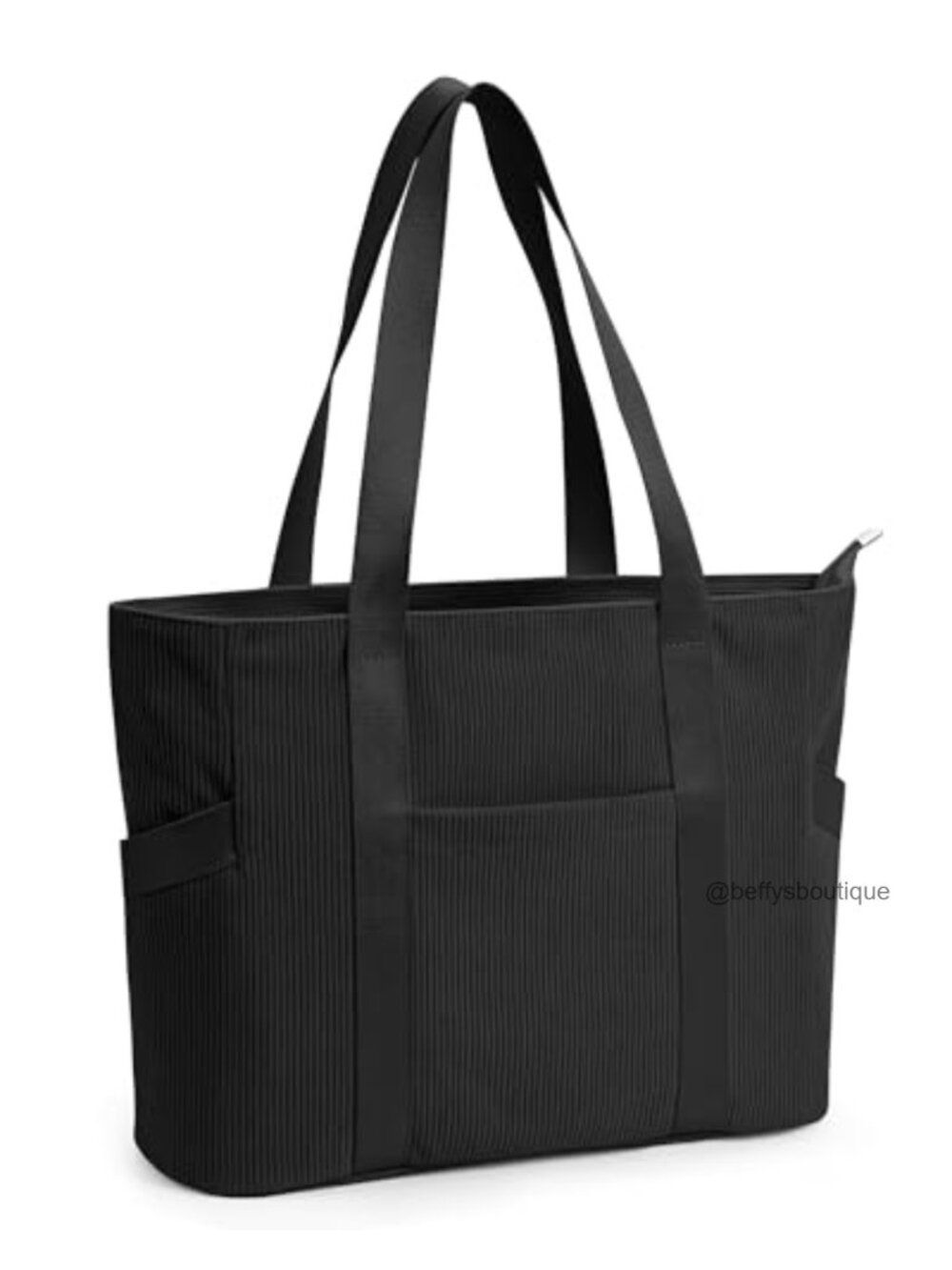 DIXEIGHT Corduroy Tote Bag Water Resistant Zipper Shoulder Bag 24L